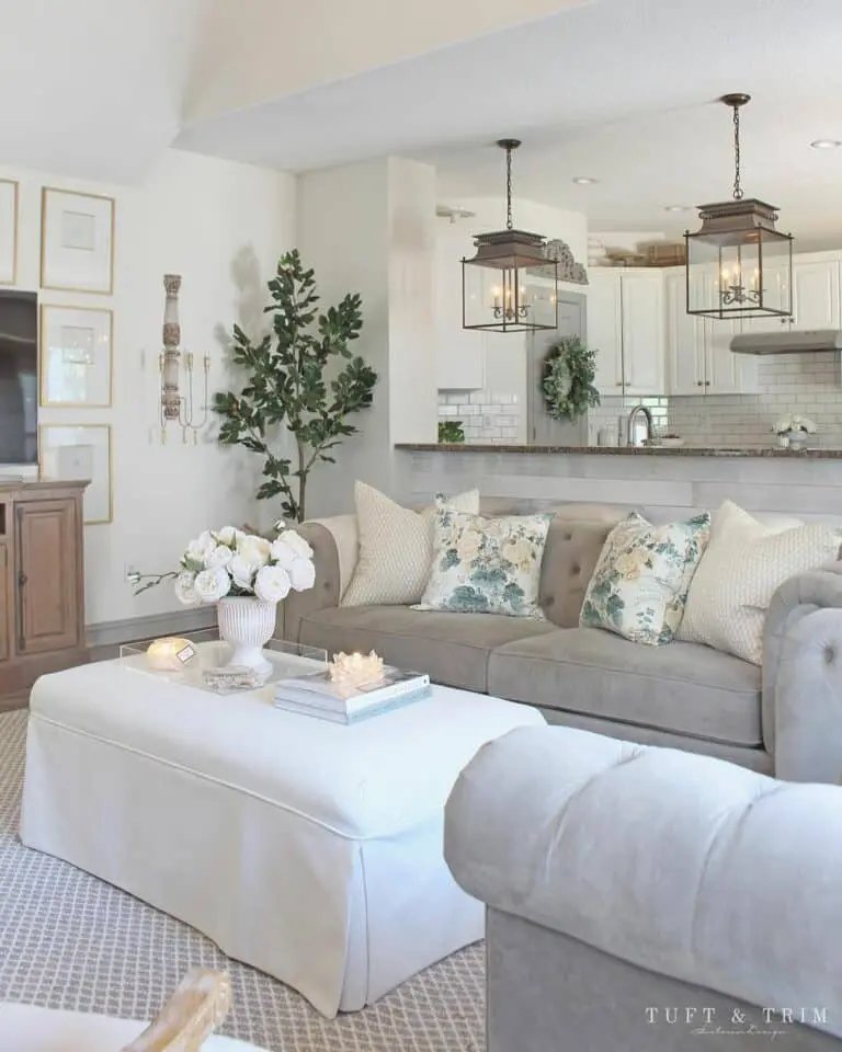 White Floral Pillows