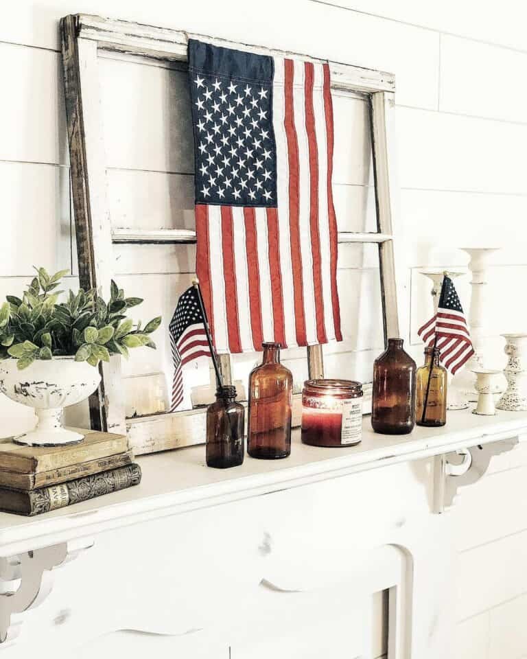 White Mantel Americana Display