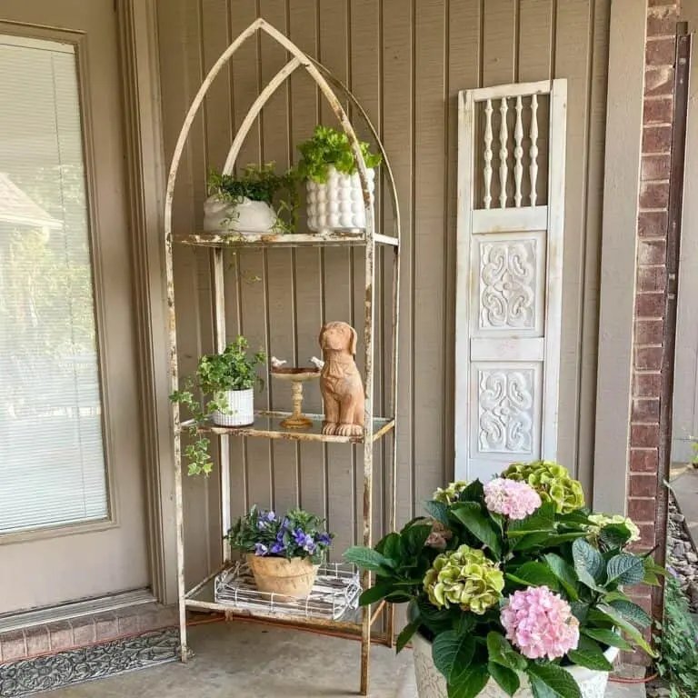 White Shelf Porch Display