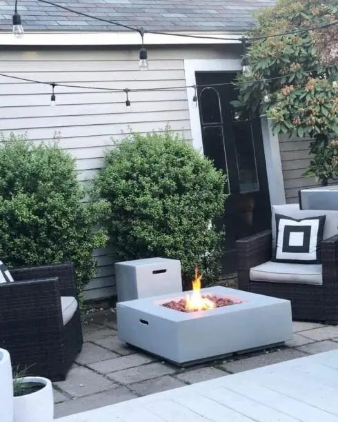 White Square Firepit