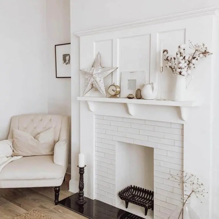 White Tile Fireplace