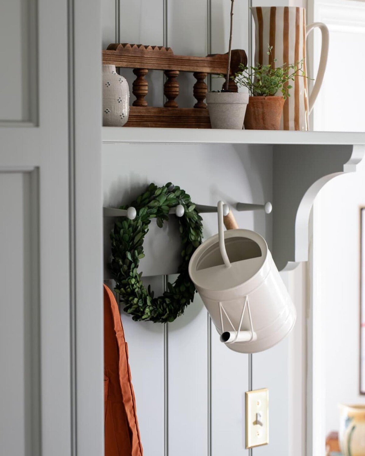 Wooden Entryway Shelf
