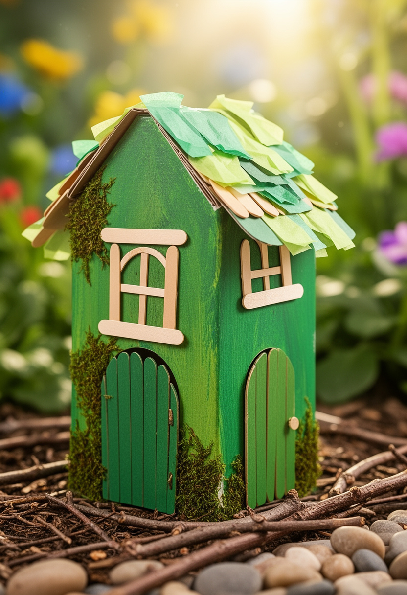 Cardboard Box Fairy Houses