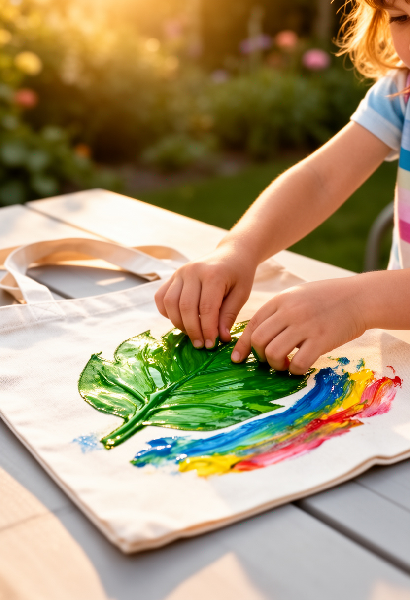 Leaf Print Tote Bags