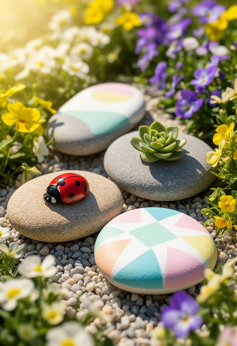 Painted Rock Garden Art