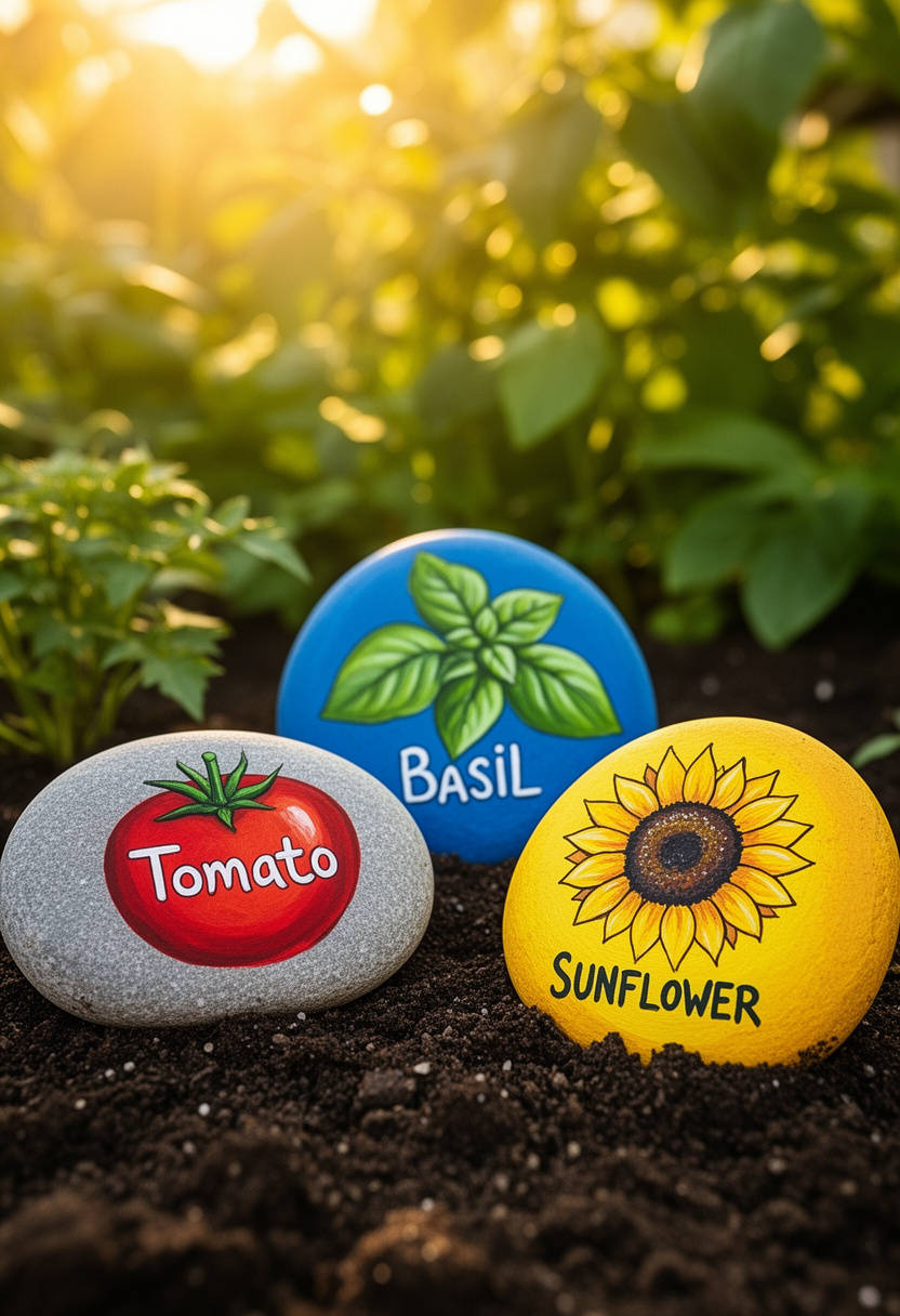 Painted Rock Garden Markers