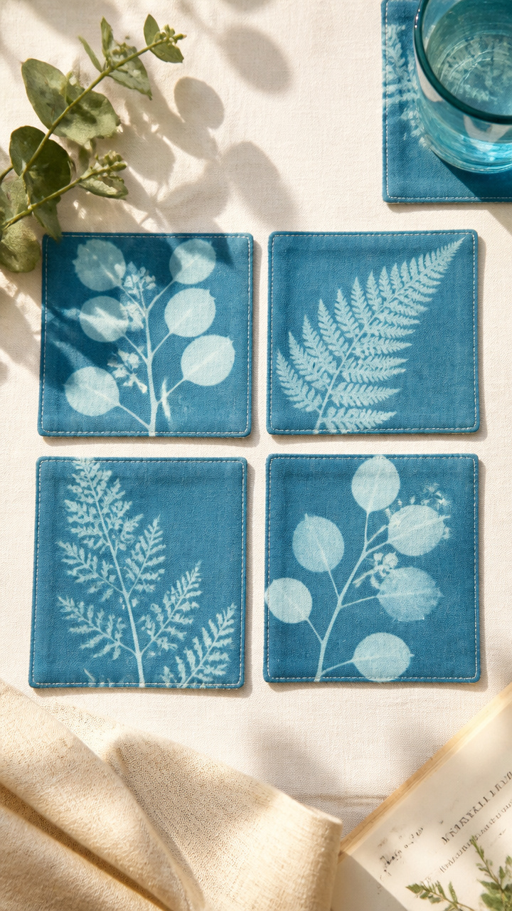 Sunprint Fabric Coasters
