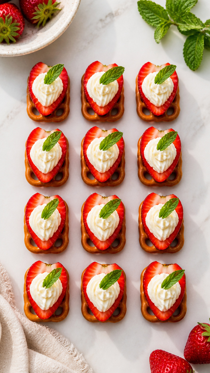 Strawberry Pretzel Boats