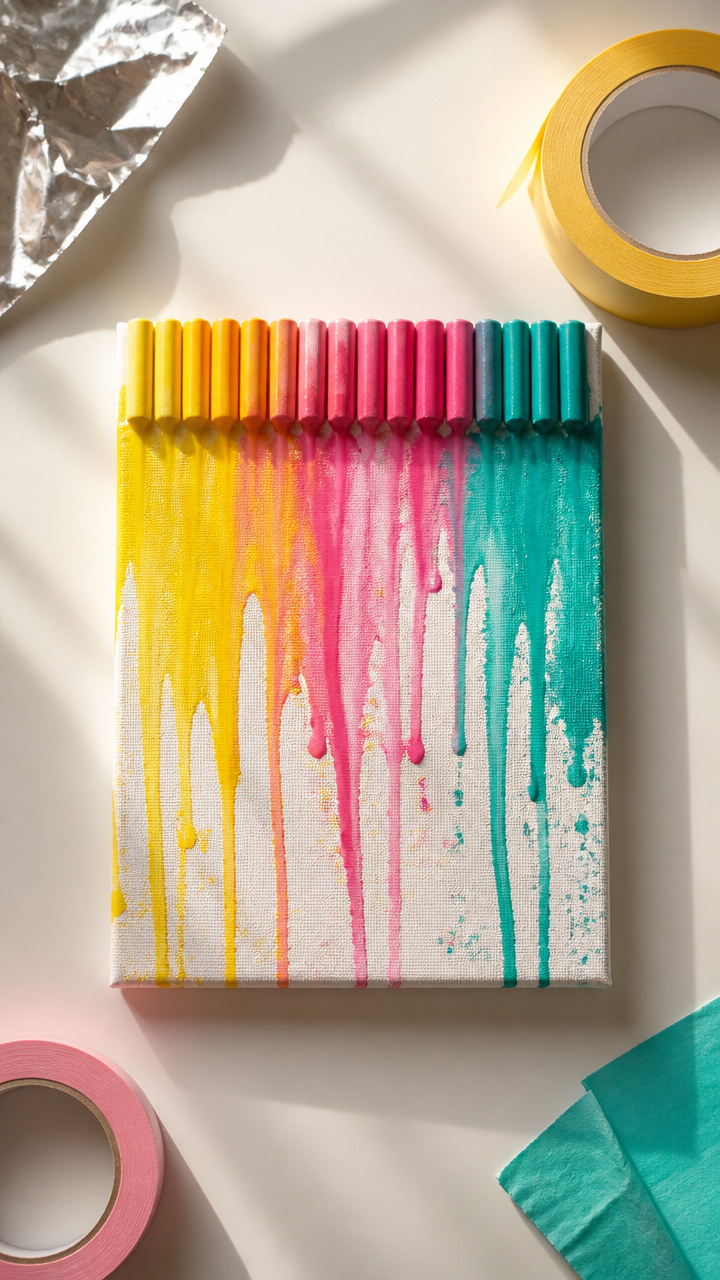 Crayon Melts on Canvas