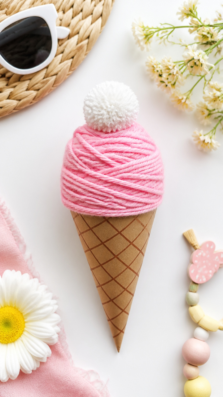 Yarn-Wrapped Ice Cream