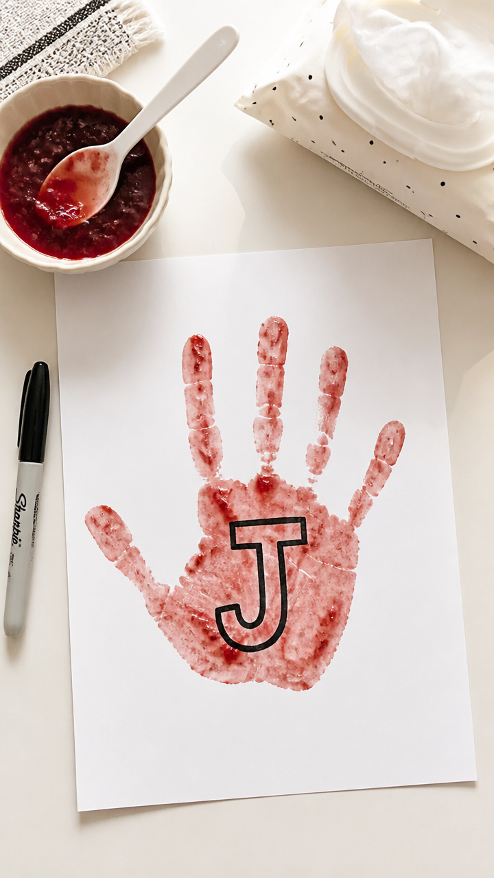 Jam-Smeared Handprint Art