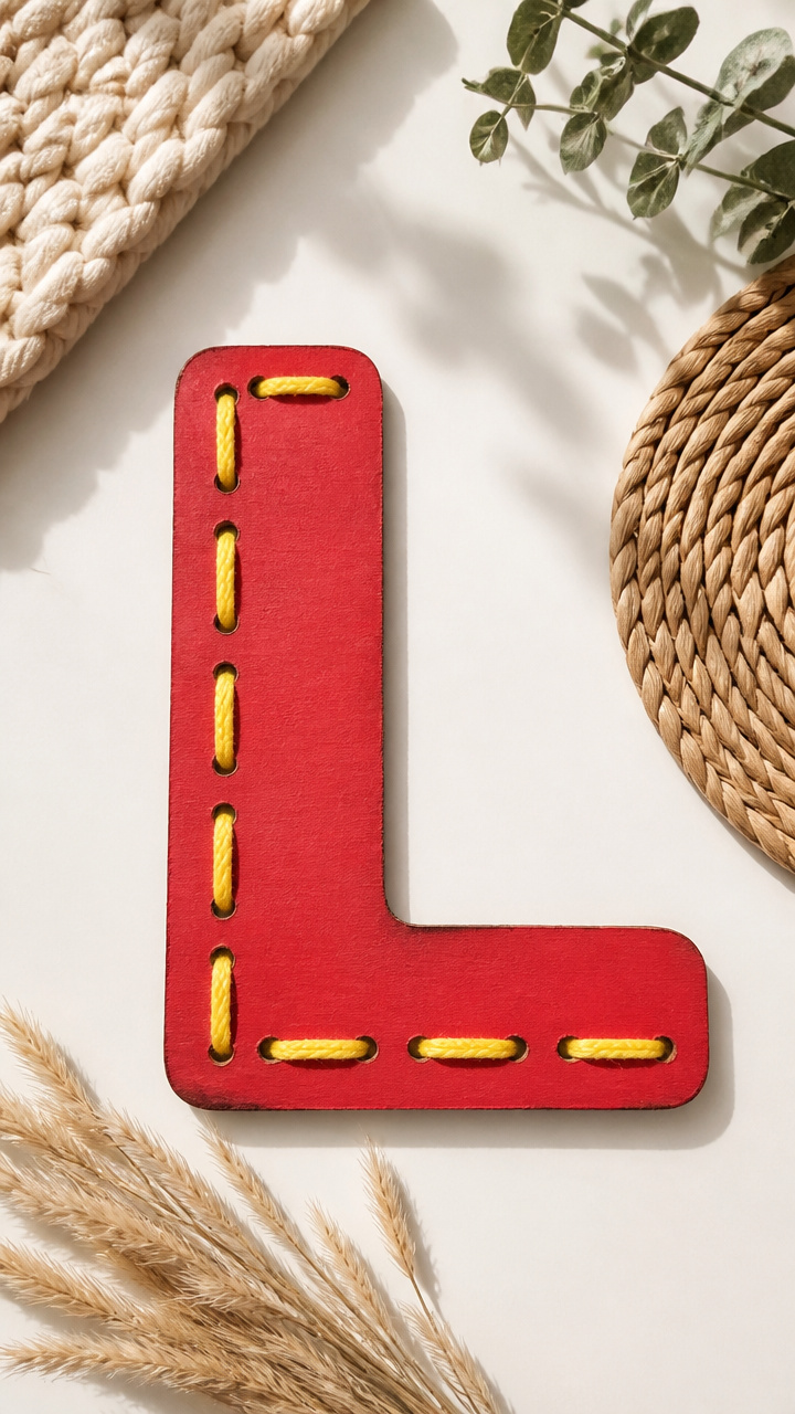 Lacing Letters with Yarn