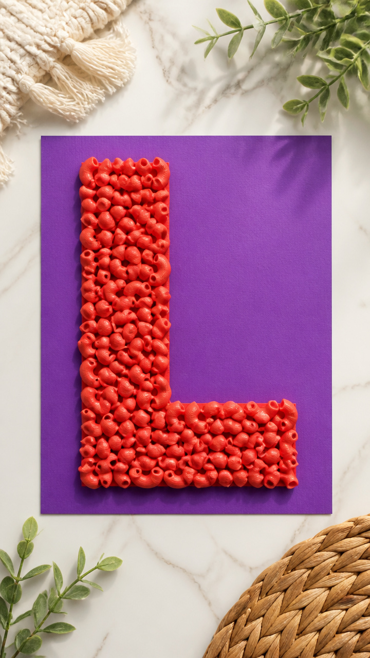 Pasta Letter L Frame