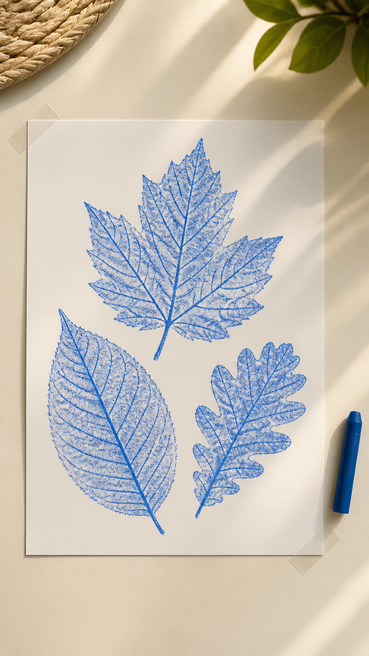 L is for Leaf Rubbing Art