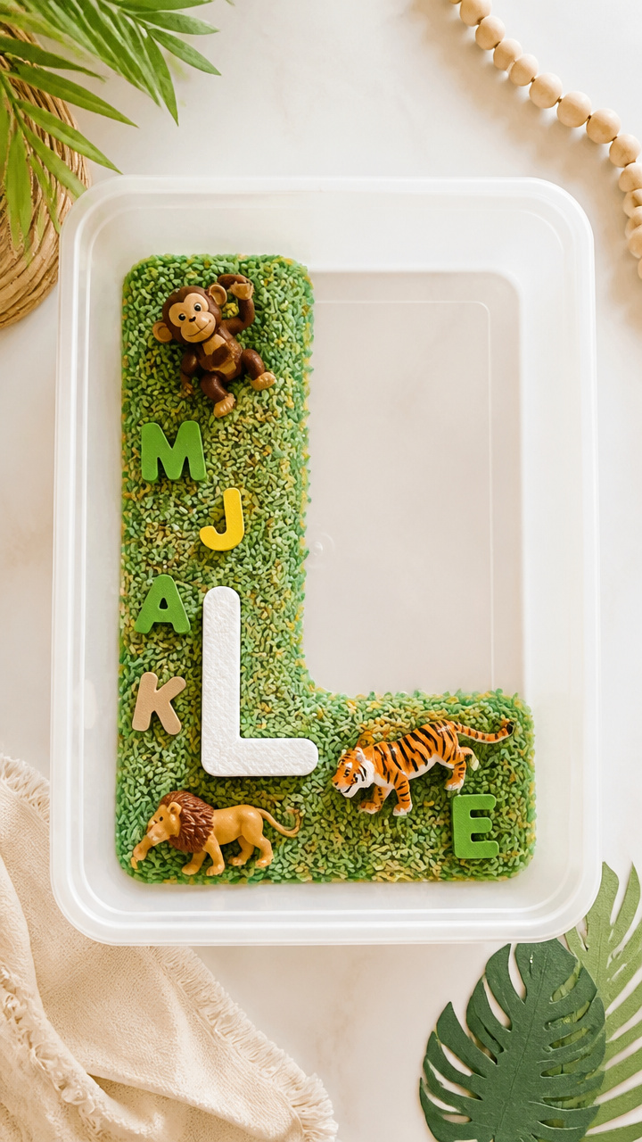 L Shaped Sensory Bin Path