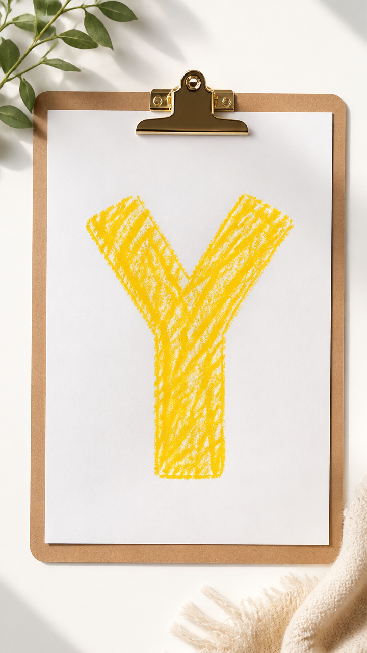 Y-Shaped Crayon Rubbing