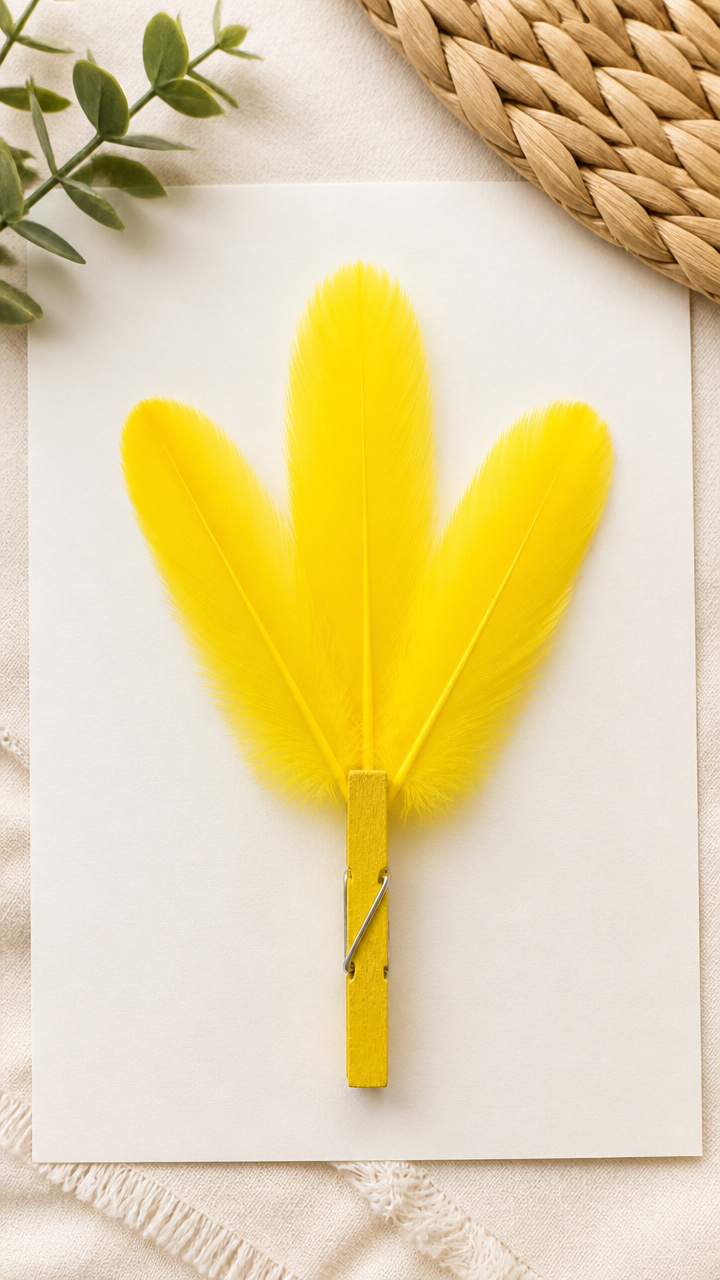 Y Is for Yellow Feather Fan