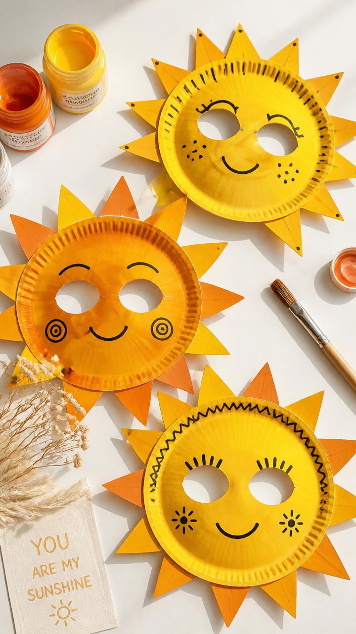 Paper Plate Sun Masks