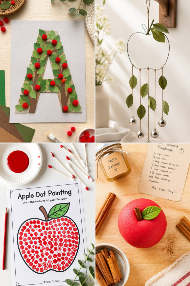 15 Easy Letter A Crafts for Preschool Apple Theme Activities