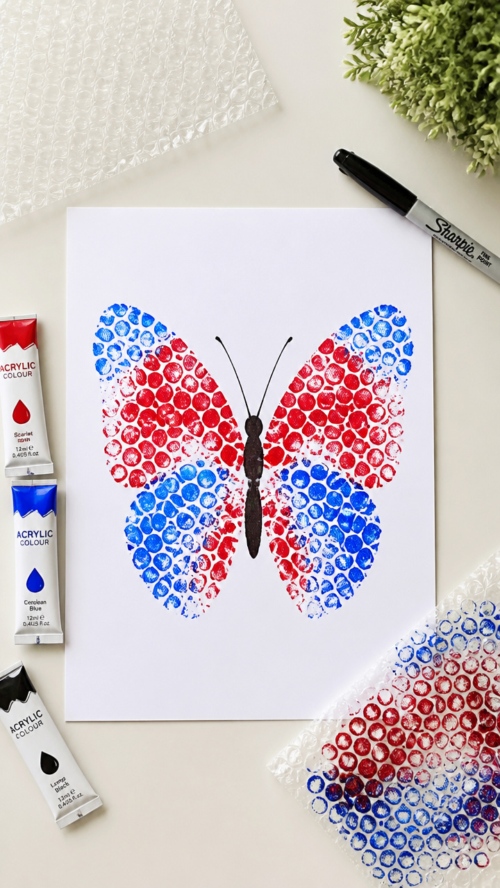 Bubble Wrap Butterfly Print