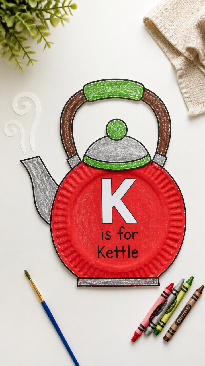 K Is for Kettle Coloring Scene