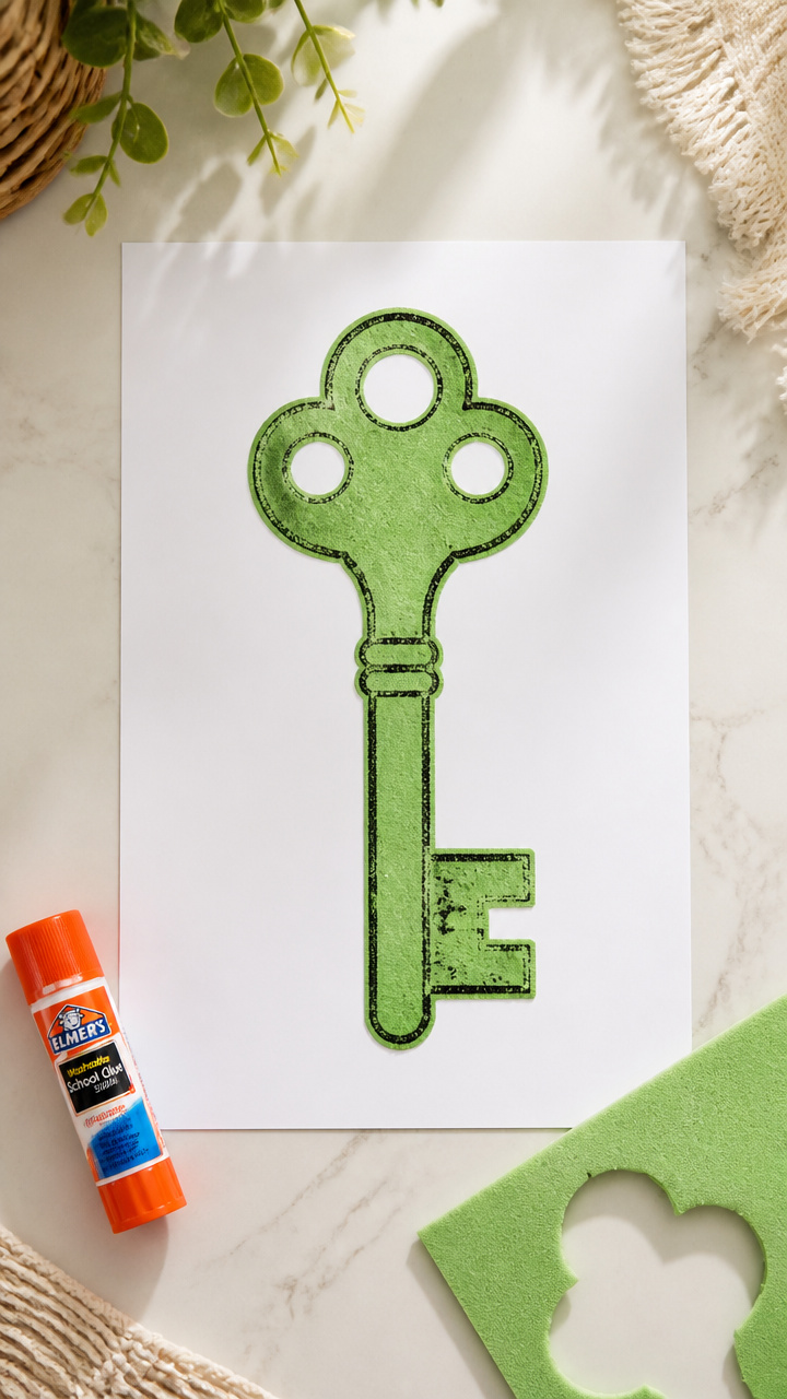 K Is for Key Stamp Art