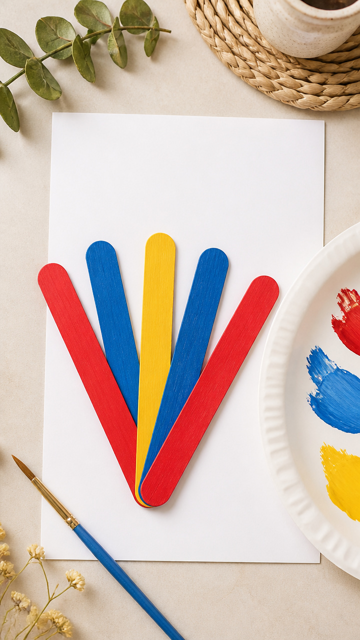 Popsicle Stick Palette Painting