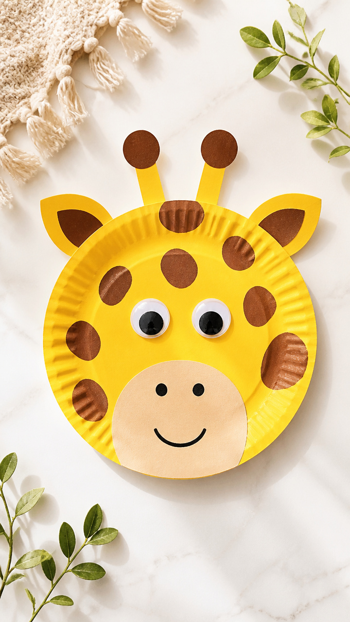 Giraffe Paper Plate Craft