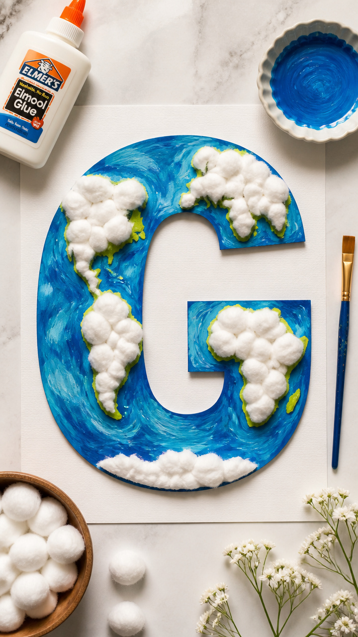 Globe Cotton Ball Map