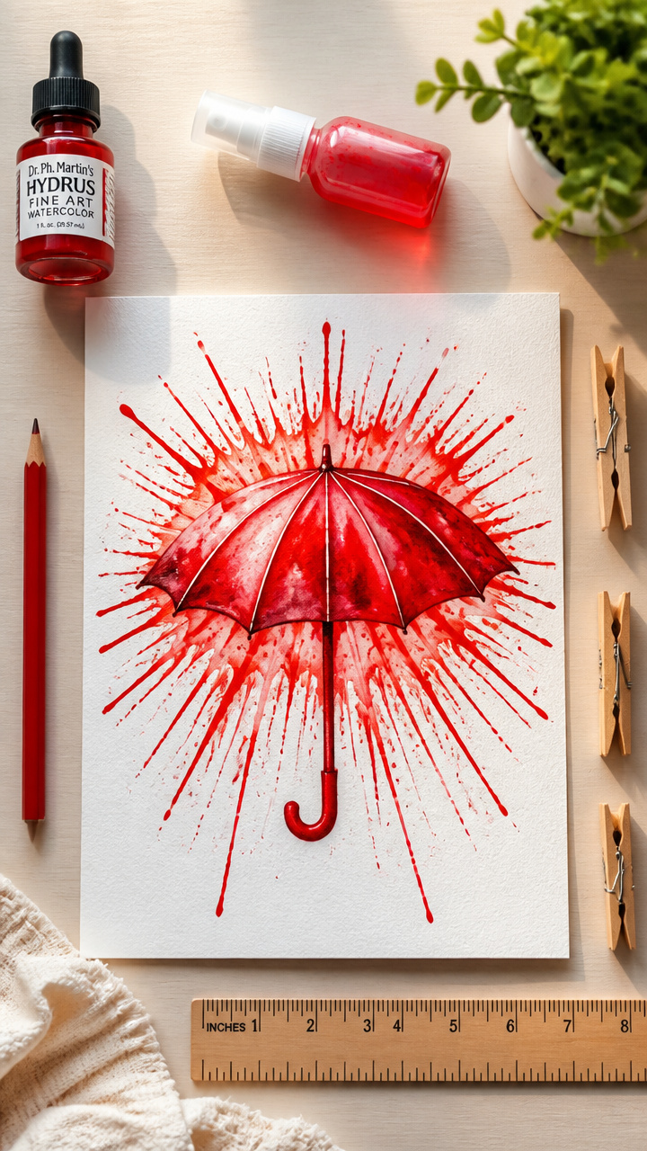 Open Umbrella Drip Art