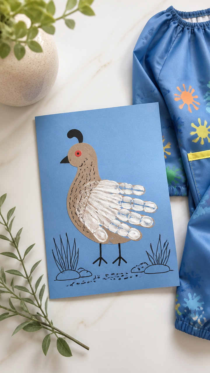 Q is for Quail Handprint Art