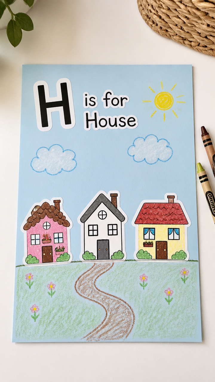 H is for House Sticker Scene