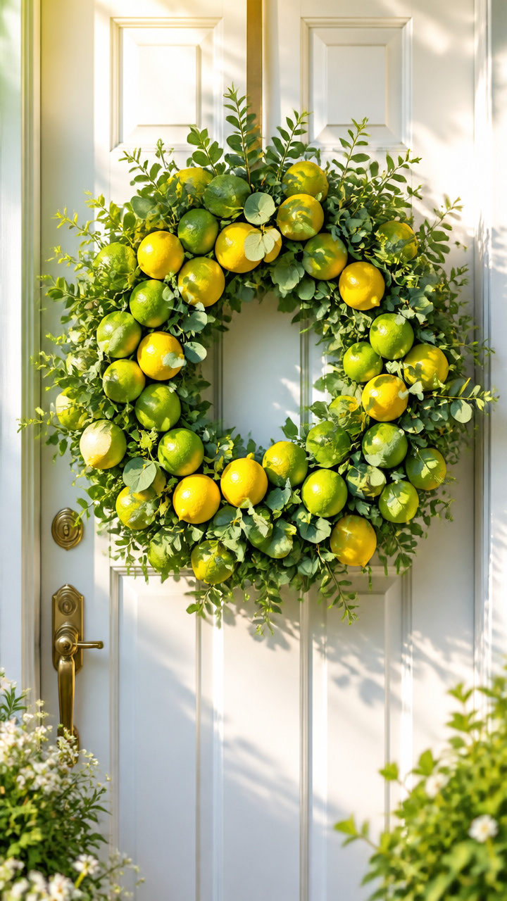 Bright Citrus Wreath with Lemons and Limes