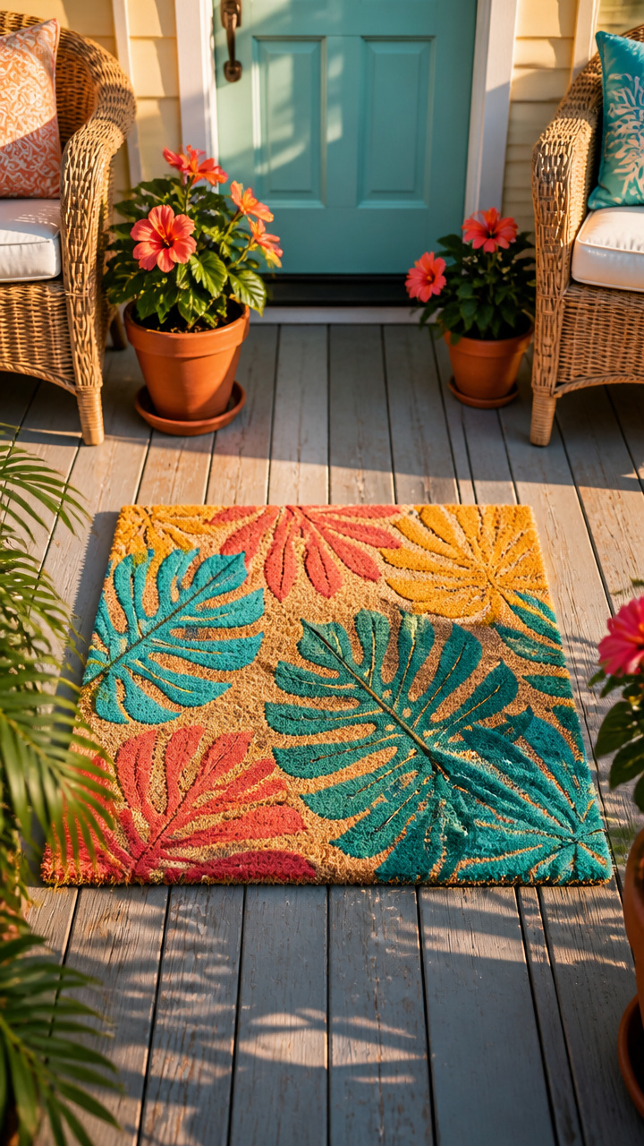 Colorful Painted Door Mat