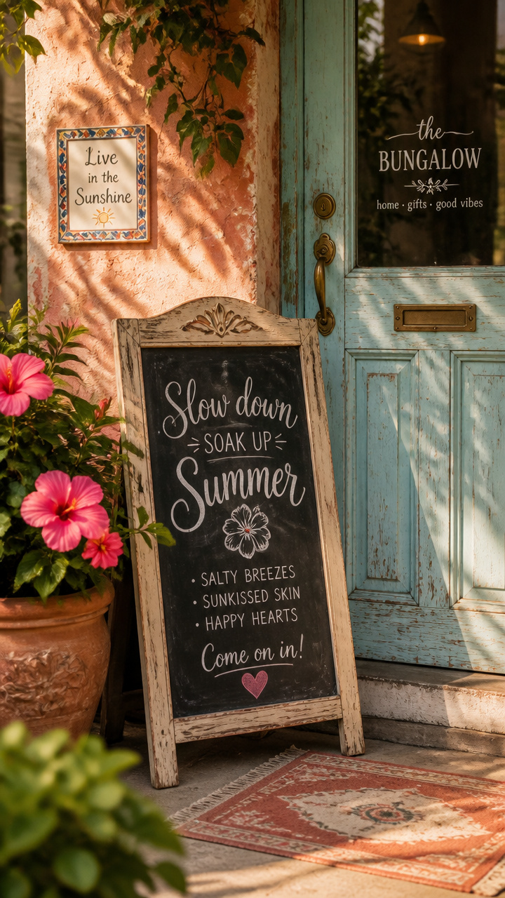 Chalkboard Welcome Sign with Seasonal Messages
