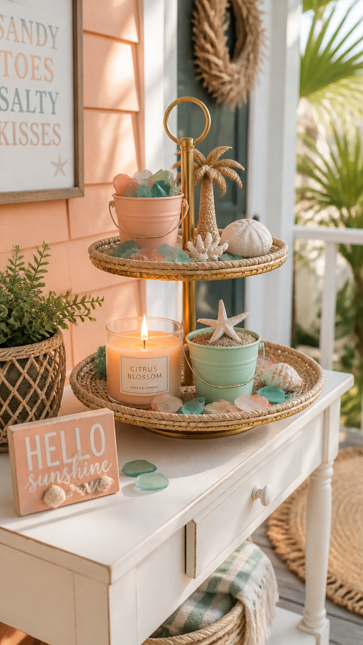Tiered Tray Display on Entry Table