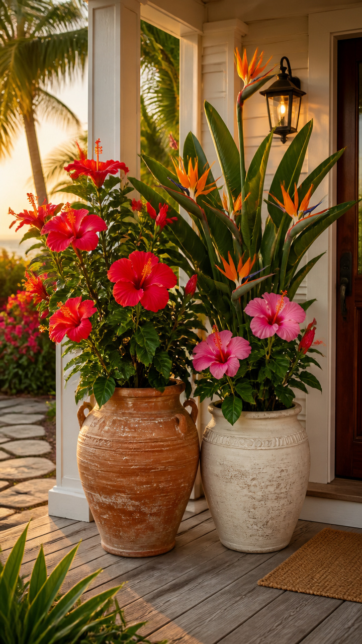 Potted Hibiscus or Bird of Paradise