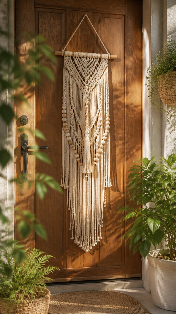 Macramé Door Hanging with Beaded Details