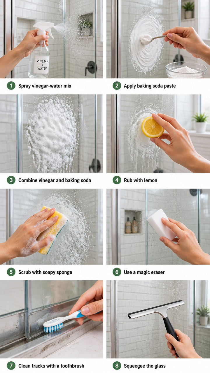 How to Clean a Shower Door: 8 Ways to Remove Hard Water Stains — Step by Step