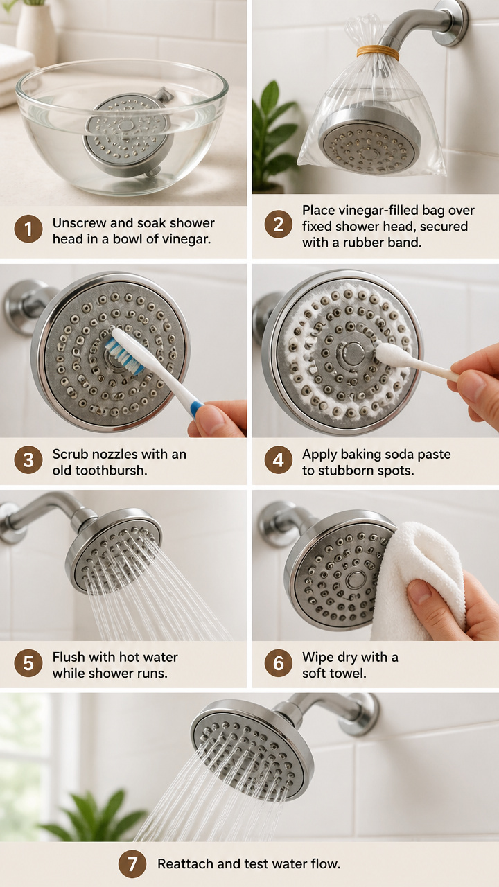 How to Clean a Shower Head: 7 Ways to Remove Mineral Buildup — Step by Step