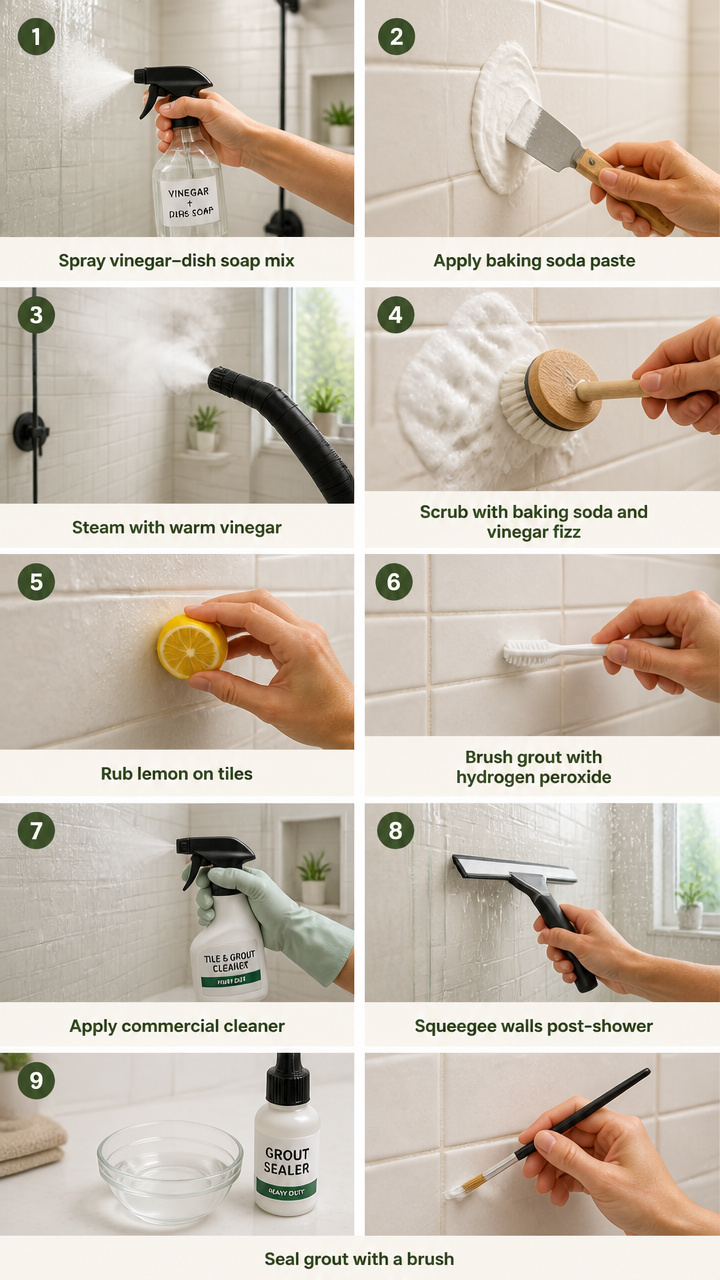 How to Clean Shower Tiles: 9 Ways to Remove Soap Scum Fast — Step by Step