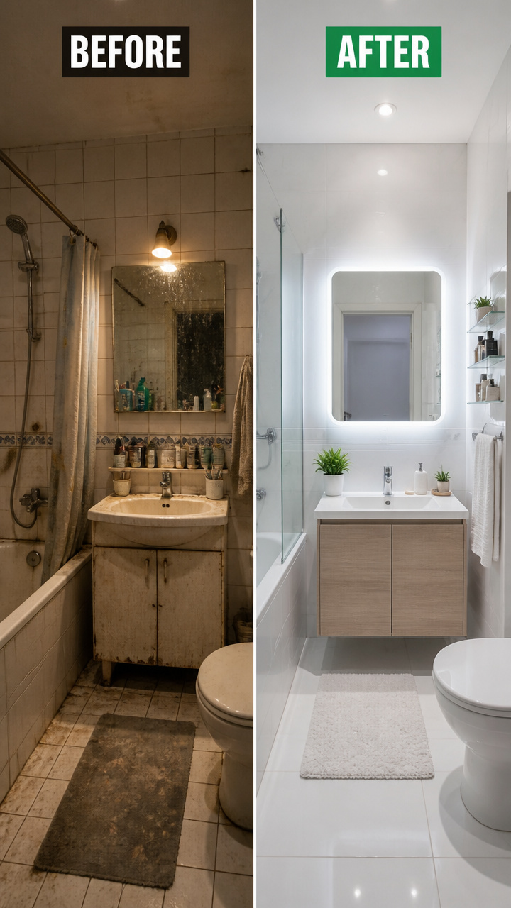 How to Clean Your Bathroom — Before and After