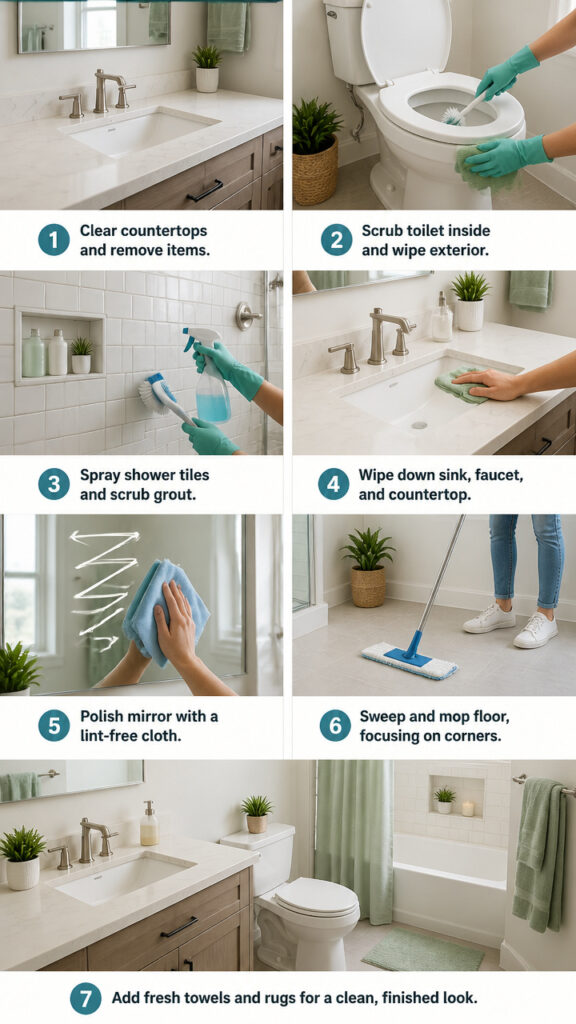 How to Clean Your Bathroom- Step by Step