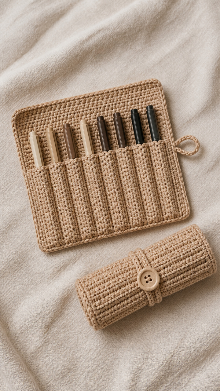 Ribbed Roll-Up Case crochet pattern