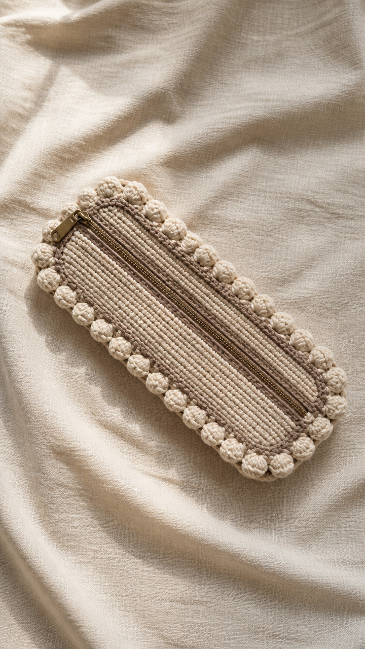Bobble Edge Zipper Case crochet pattern