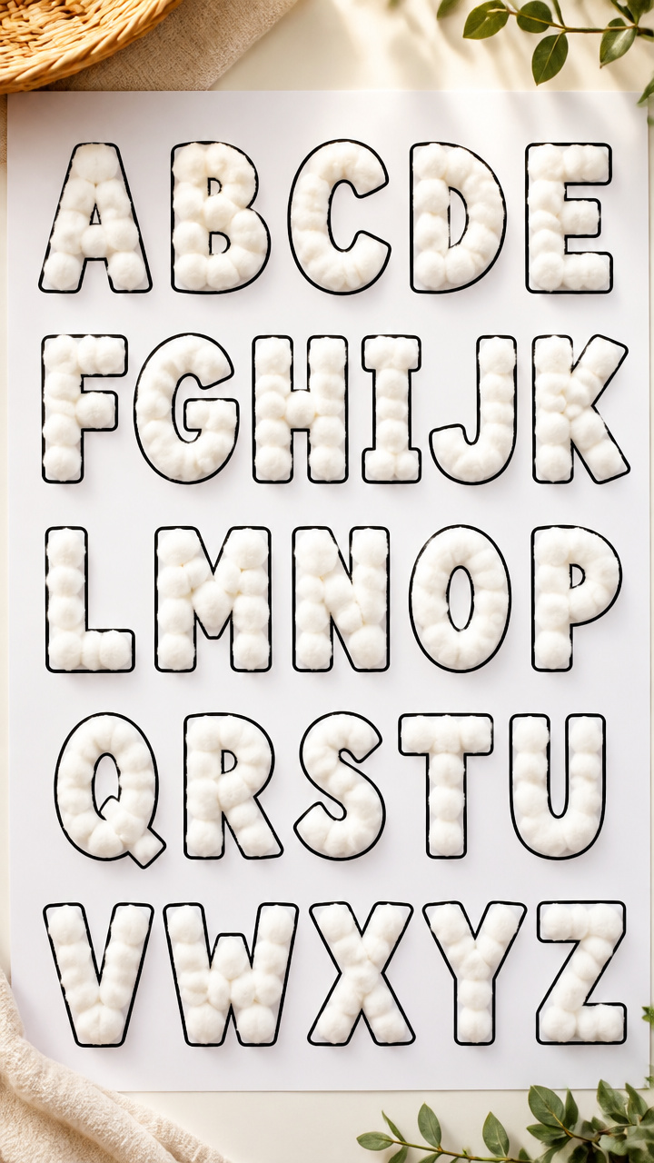 Cotton Ball Letter Pads