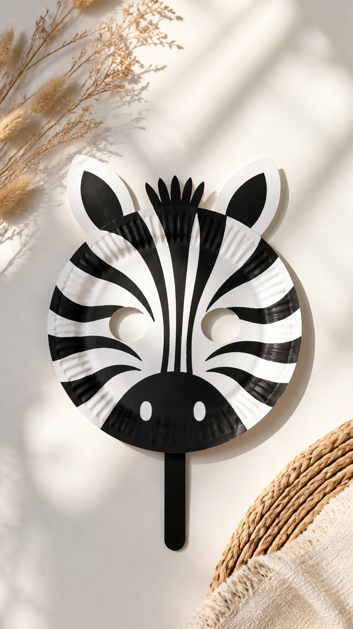 Zebra Stripes Paper Plate Mask