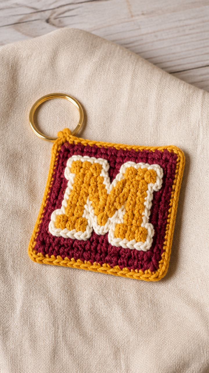 Popcorn Stitch Keychain crochet pattern
