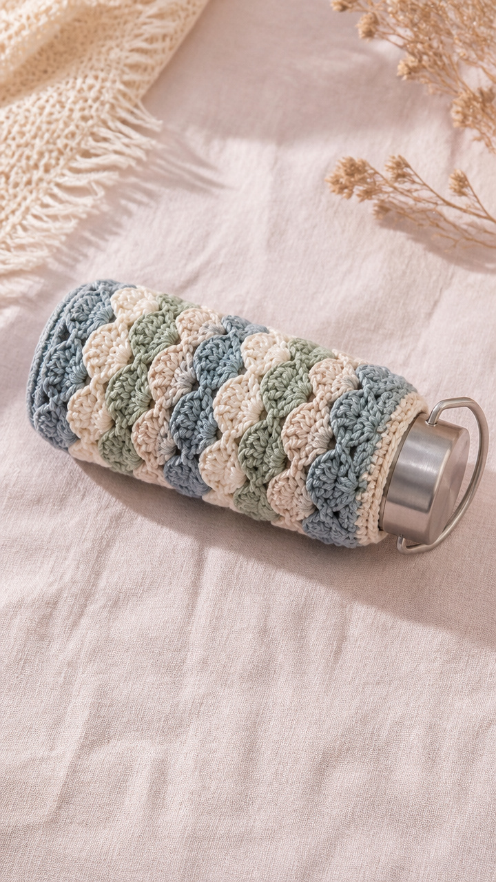 Shell Stitch Water Bottle Cozy crochet pattern