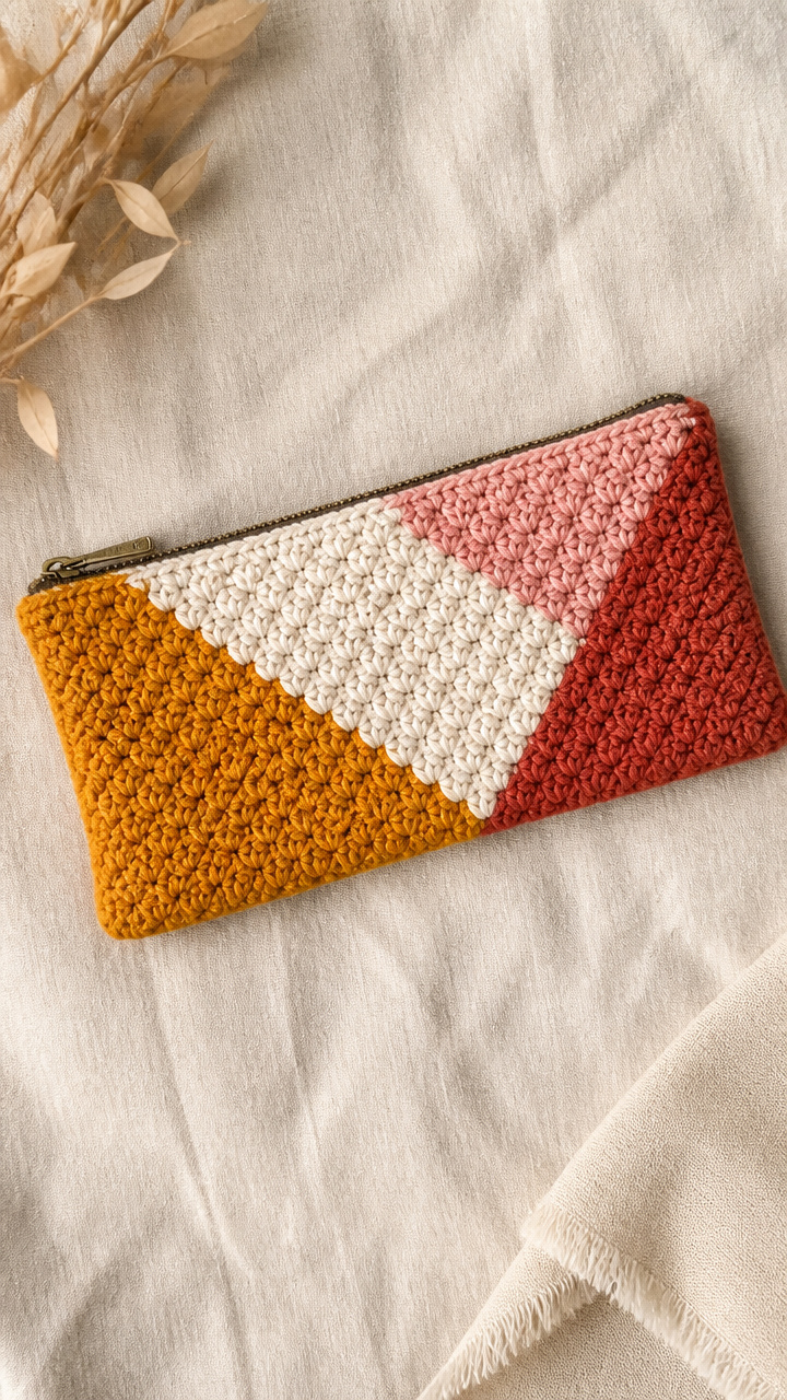 Corner-to-Corner Pencil Pouch crochet pattern